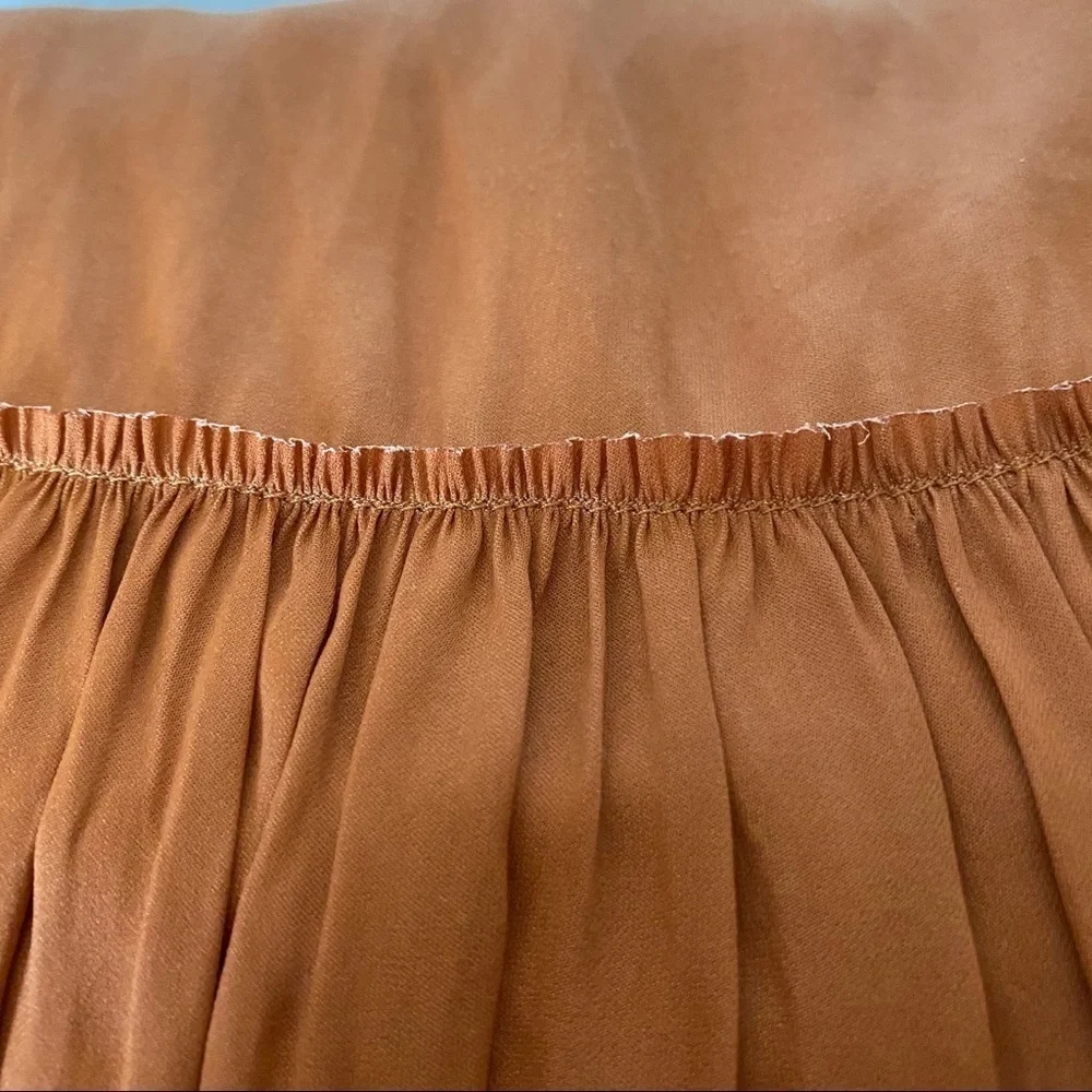 BANANA REPUBLIC Heritage sz S Orange Long Sleeve Ruffle Shirt